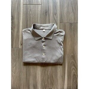 Peter Millar Polo Shirt Men XL Gray Stripe Comfort Golf Performance 100% cotton